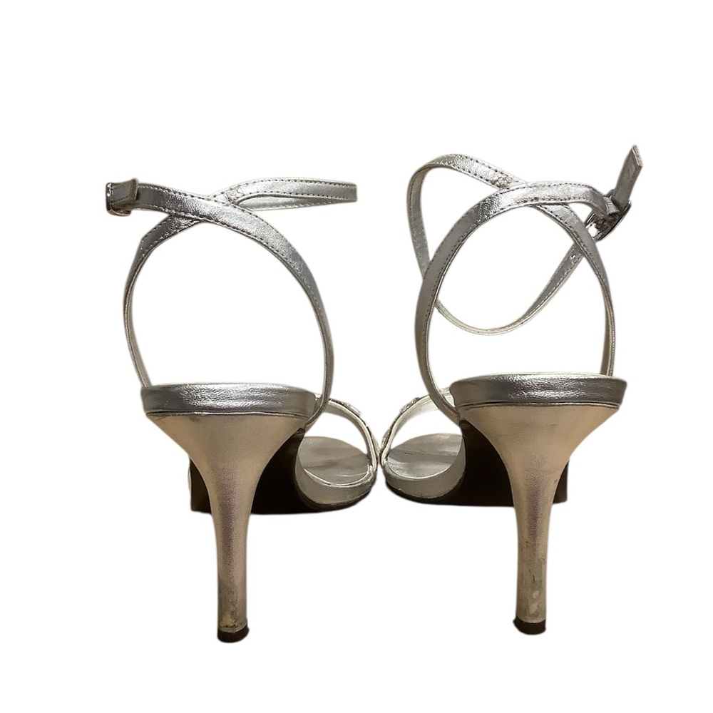 Caparros Savoy Silver Metallic Ankle Strap  Heels Size 9M - Picture 3 of 11